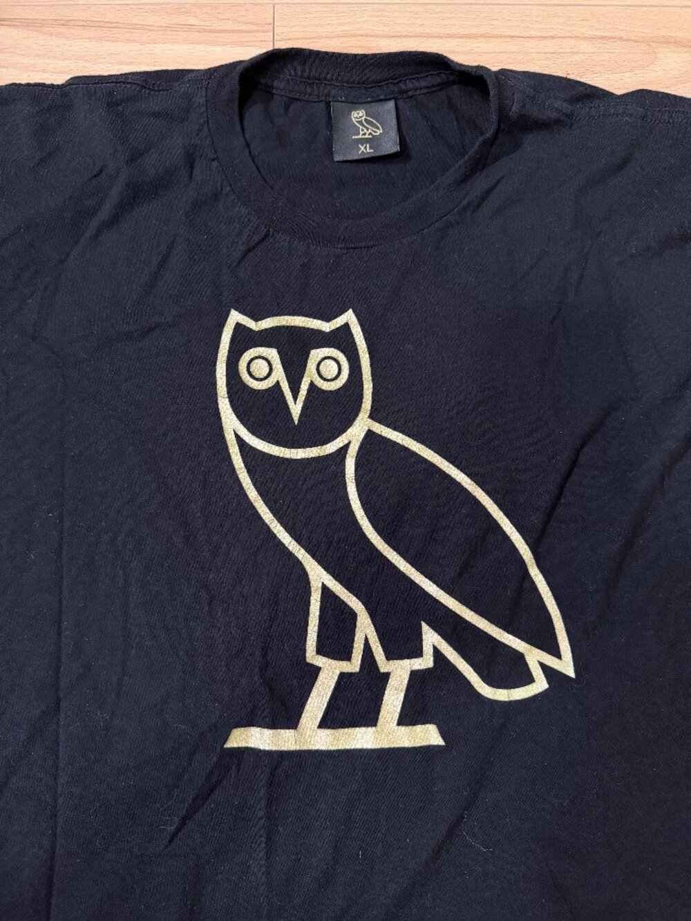 OVO Octobers Very Own OG Owl Graphic T-Shirt Black Gold Men's Size XL